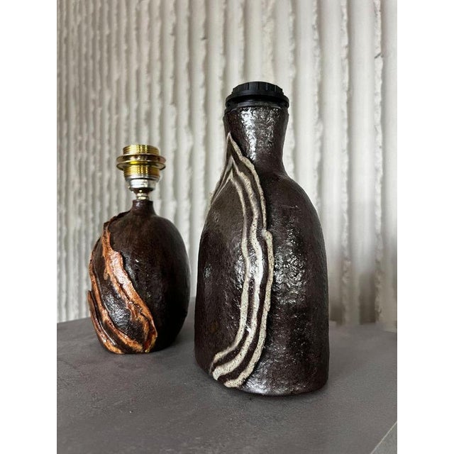 Artist unknown France 1970s H 25cm/22cm W 17cm/16cm D 11cm/11cm Light, shaped by hand. More than a lamp, each piece is a...