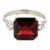 Art Deco Style Asscher Cut Garnet 925 Silver Statement Ring With Zirconia - Size 8.5 For Sale