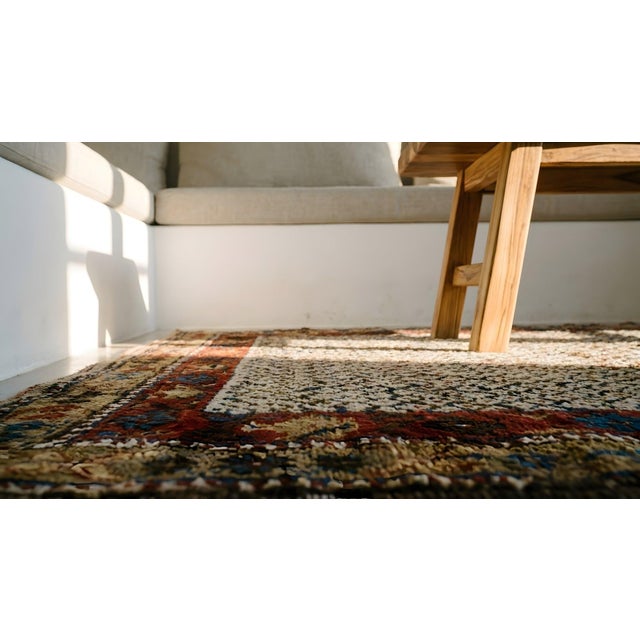 1890s Ivory Geometric Tribal Antique Nw. Persian Carpet 3' 4" X 5' Handknotted Wool Rug For Sale - Image 17 of 18