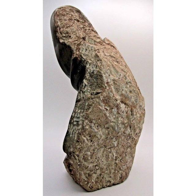 Black 1950s Hand-Carved Shona Tribe Serpentine Stone Abstract Sculpture W. Sachiti For Sale - Image 8 of 12
