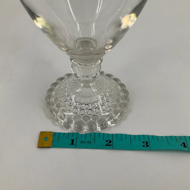 1950s Anchor Hocking Depression Glass Bubble Foot Clear Water Goblet- Set of 6 For Sale - Image 9 of 13