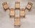 Mid-Century Modern Set of Six French Brutalist Razor Blade Oak Rush Dining Chairs For Sale - Image 3 of 18