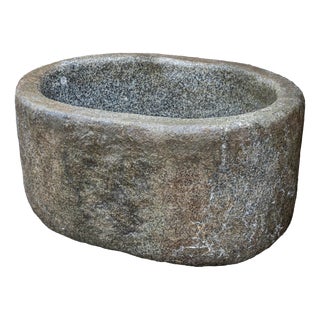 Large Oval Granite Trough, 2010s For Sale