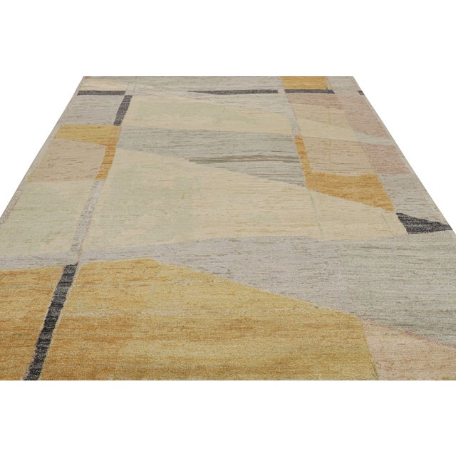 Hand-knotted in silk, this 8×10 modern abstract rug by Rug & Kilim is an expressive piece yet clearly inspired by abstract...
