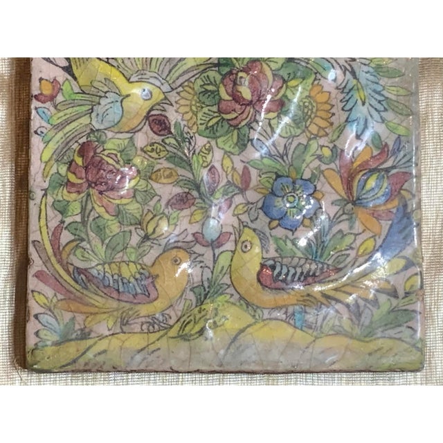 1960s Vintage Persian Ceramic Tile For Sale - Image 5 of 11