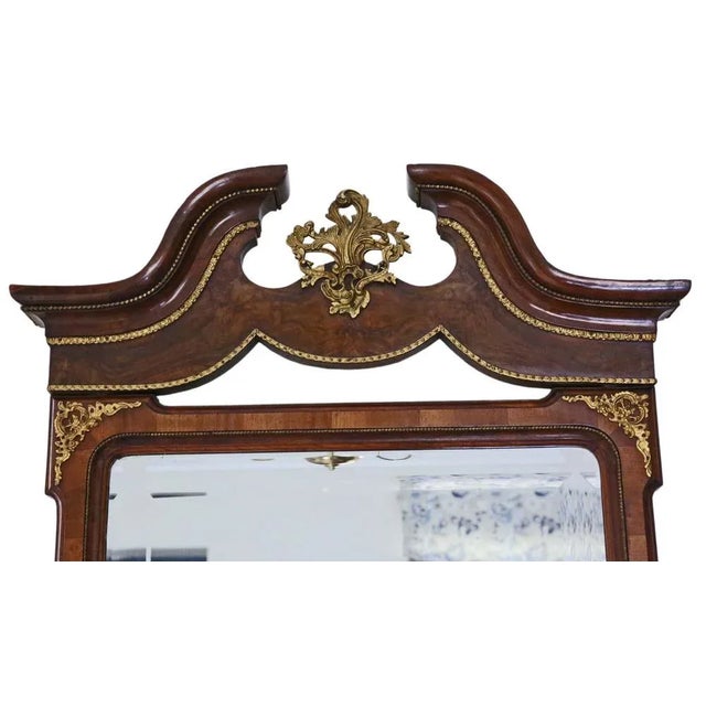 Large Burr Walnut Wall Mirror, 1890s For Sale - Image 9 of 13