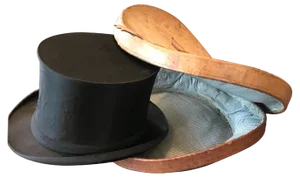 19th Century Hat Box and Hat, Paris, 1875, Set of 2