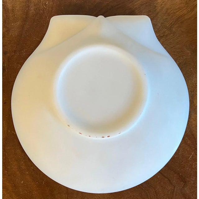 Antique 19th Century French Frosted White Opaline Glass Scallop Sea Shell Dish For Sale - Image 11 of 13