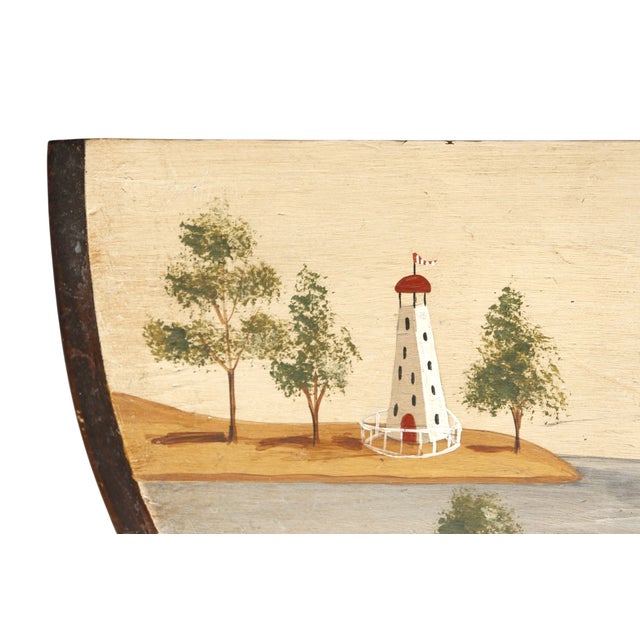 Early 20th Century Rufus Porter Style Folk Art Demilune Side Table For Sale - Image 5 of 9