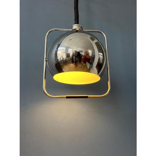 Metal Mid-Century Modern Gepo Eyeball Pendant Lamp in Chrome For Sale - Image 7 of 13