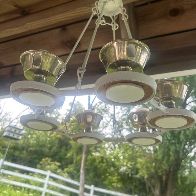 Mid-Century Modern Ooak Hanging Candelabra /Chandelier For Sale - Image 3 of 6