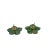 Pair Dark Green Jade Stone Flower Petal Shape Earrings Display Art For Sale In San Francisco - Image 6 of 6