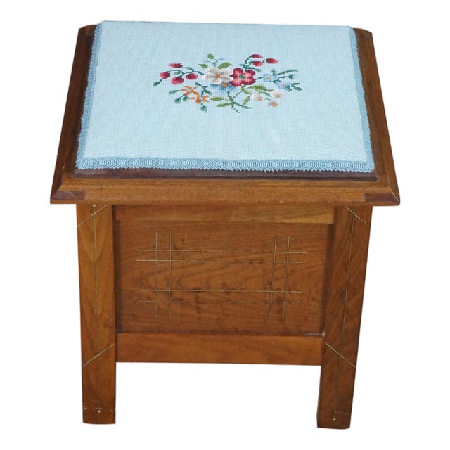 Antique 19th Century Victorian Oak Chamber Pot Commode Toilet Step Stool 16" For Sale