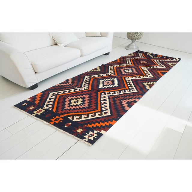 1950s Long Anatolian Flatweave Kilim Runner For Sale - Image 4 of 10