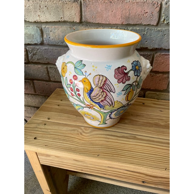 Mid-Late 20th Century Vintage Italian Majolica Cachepot Planter, Deruta Style For Sale - Image 16 of 18