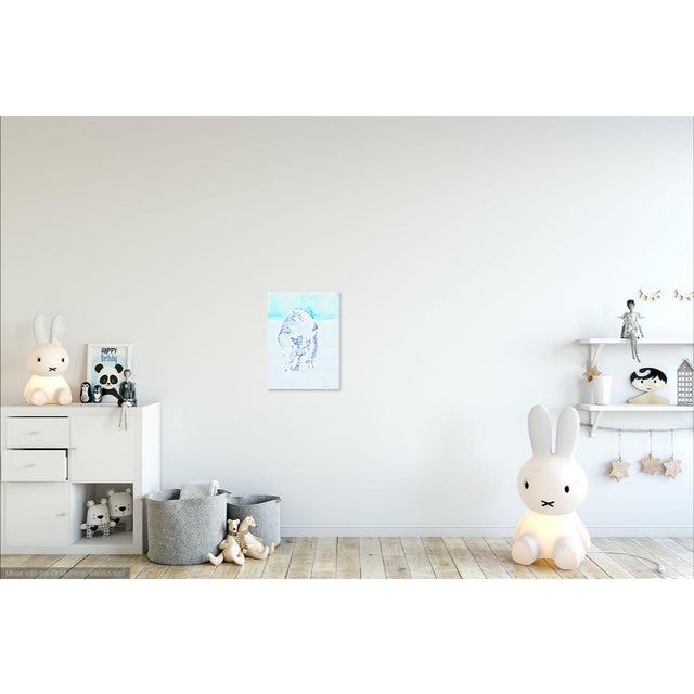 "Blue Cat" Contemporary Watercolor Painting by Martha Holden For Sale In Los Angeles - Image 6 of 7