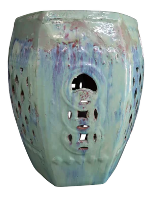 Chinese Iridescent Pottery Garden Seat