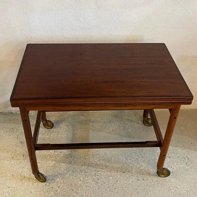 1960s 1960s Danish Modern Rosewood Extension Side Table Trolley by Kurt Östervig For Sale - Image 5 of 10