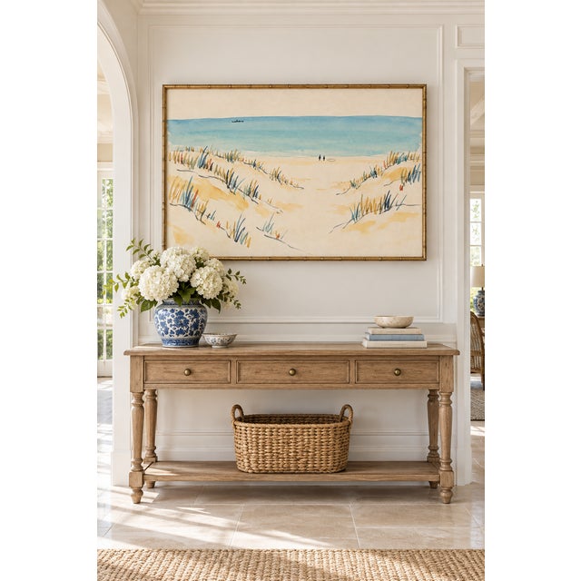 Traditional Coastal Beach Art Print – Sand Dunes and Turquoise Sea, 18" X 12" For Sale - Image 3 of 7