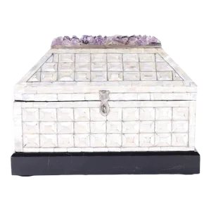 Amethyst and Mother of Pearl Lidded Box by Antony Redmile