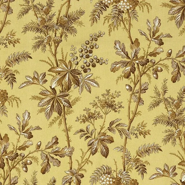 Sample- Schumacher Brantwood Vine Fabric in Pear For Sale