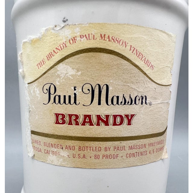 1970s 1970s Paul Masson Blue & White Ceramic Apothecary Jar Style Brandy Decanter by José Moya Del Pino – Traditional / Grandmillennial For Sale - Image 5 of 10