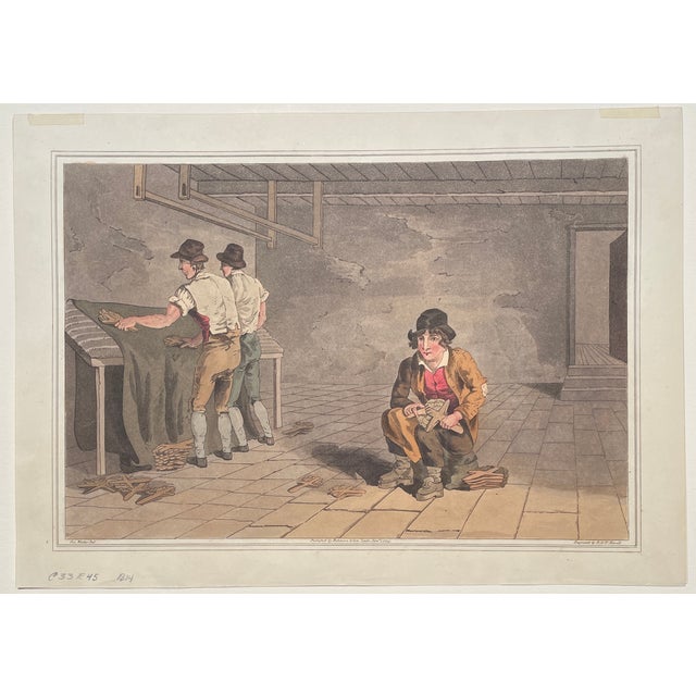 Antique handcolored engraving "Preemer Boy" from "The Costume of Yorkshire, Illustrated by a Series of Forty Engravings,...