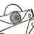 Metal 1980s Metal Folding Magazine or Record Holder - Green Glass Medallion For Sale - Image 7 of 9