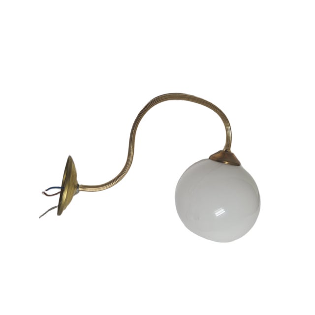 White Vintage Art Deco Wall Lamp, Poland, 1950s For Sale - Image 8 of 8