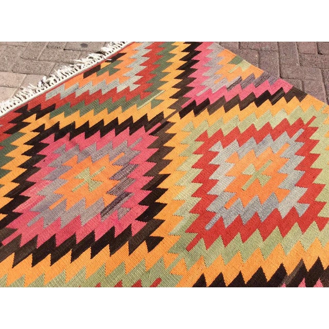 Bohemian Style Kilim Rug - 73" X 106" For Sale In Raleigh - Image 6 of 10