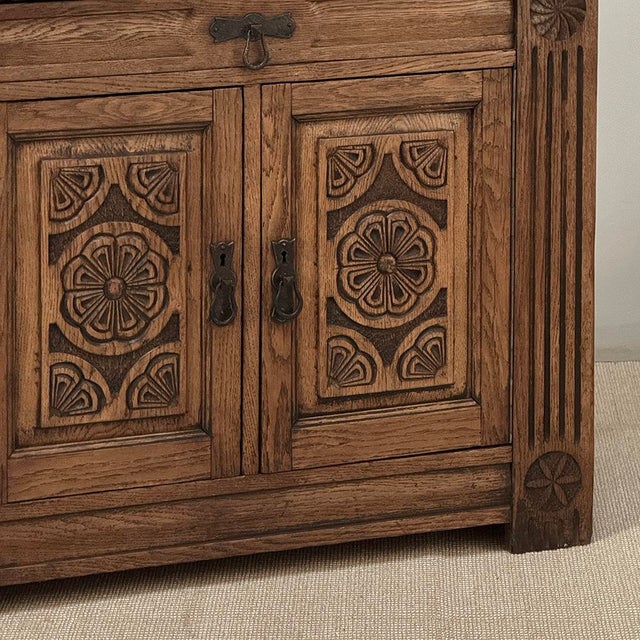 Sienna Vintage Neo-Gothic Oak Petite Cabinet For Sale - Image 8 of 18