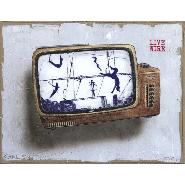 "Live Wire" Contemporary Trompe L'oeil Mixed-Media Still Life Painting by Carl Smith For Sale