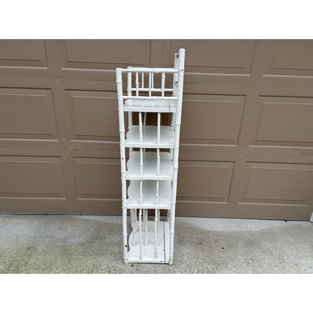 Late 19th Century American Victorian White Painted Bamboo Étagère For Sale - Image 10 of 12