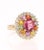 Super gorgeous and uniquely designed 4.53 Carat Pink Tourmaline and Multi-Colored Sapphire Diamond 14K Yellow Gold...
