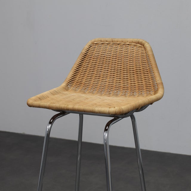 Rattan Bar Stools by Rohé Noordwolde, Netherlands, 1960s, Set of 5 For Sale - Image 9 of 12