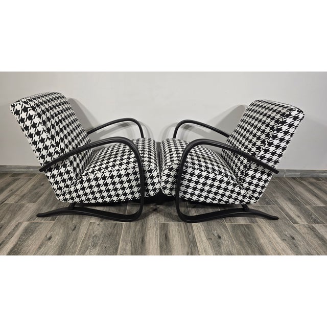 Black H-269 Armchairs from Jindřich Halabala, 1940s, Set of 2 For Sale - Image 8 of 13