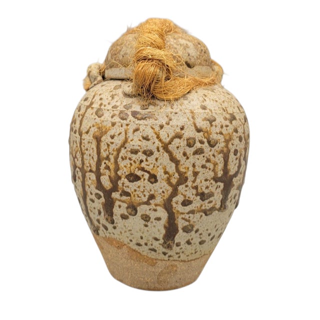 Asian Inspired Studio Pottery Stoneware Urn Ginger Jar For Sale - Image 12 of 14