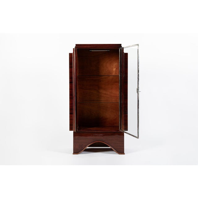 Art Deco Antique French Art Deco Rosewood and Glass Vitrine Display Cabinet 1930s For Sale - Image 3 of 12