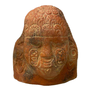 Decorative Aztec Terracotta Head Sculpture Reproduction