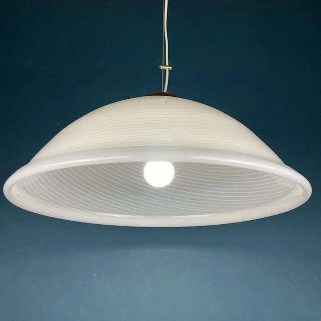 Large Italian Swirl Murano Glass Pendant Lamp, 1980s For Sale - Image 10 of 14