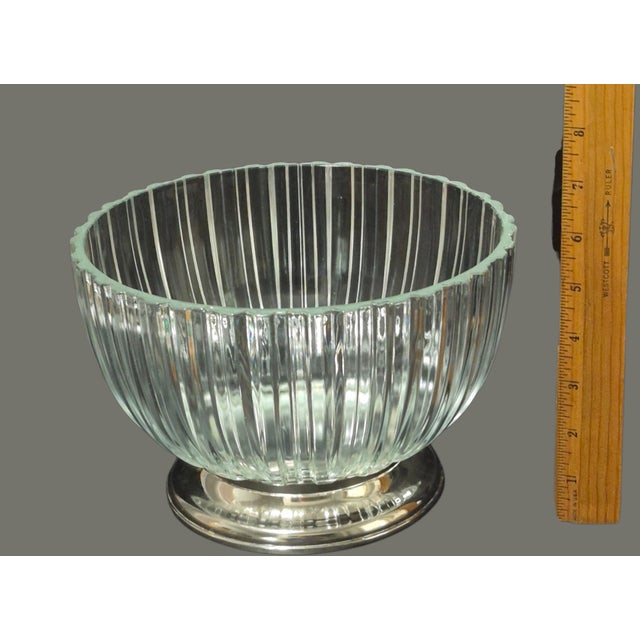 Late 20th Century Vintage Elegant Italian Crystal Serving Bowl Silver-Plated Base Marked For Sale - Image 5 of 7