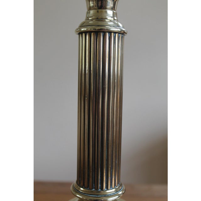 Art Nouveau Oil Lamp with Hand Blown, Etched Glass Shade and Duplex Burner, 1890s For Sale - Image 10 of 13