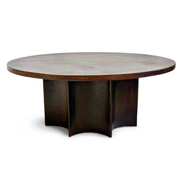 Otto Bronze Round Coffee Table For Sale - Image 4 of 9