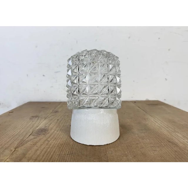 Industrial Vintage White Porcelain Wall Light, 1970s For Sale - Image 3 of 12
