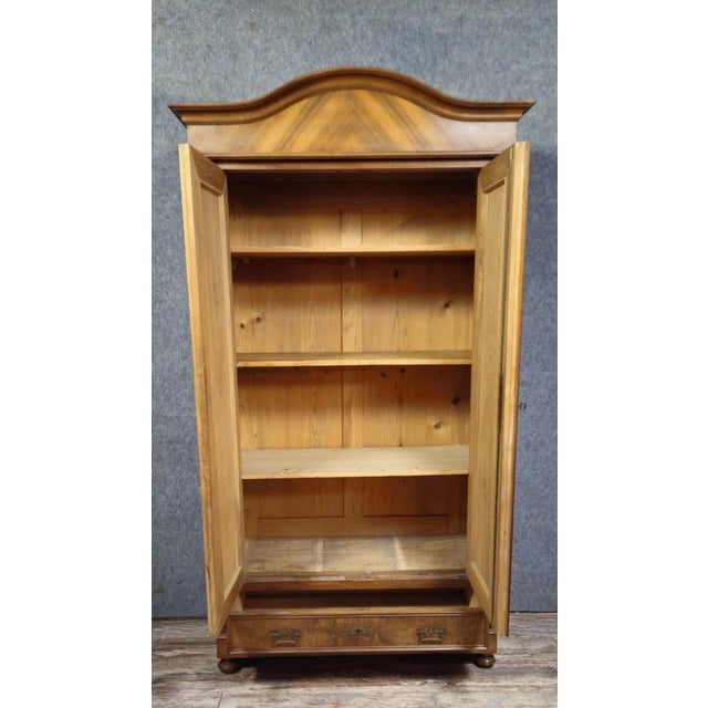 Antique Bieidermeier Style Wardrobe in Walnut, 1800s For Sale - Image 11 of 14