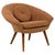 20th Century French Orange Upholstered Armchair with Pillow For Sale - Image 15 of 18