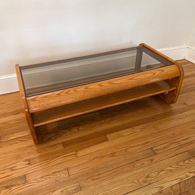 Lou Hodges 1970s Mid-Century Modern Lou Hodges Oak Coffee Table For Sale - Image 4 of 10