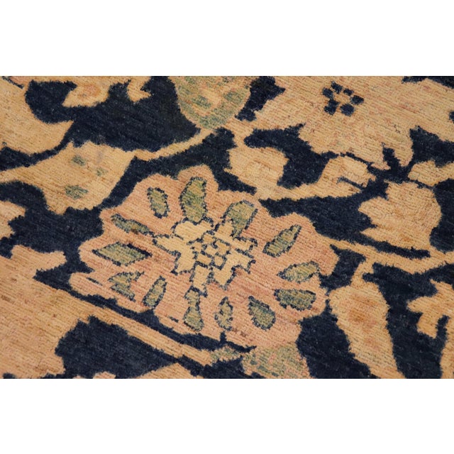 Classic Ziegler Blue Beige Hand-Knotted Wool Rug - 9'0'' X 12'6'' For Sale In New York - Image 6 of 8