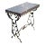 1920s Black Marble Wrought Iron Table W Flowers For Sale