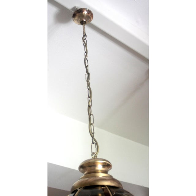 Mid-Century Modern Italian Brass Pendant Light with Smoked Glass, 1970s For Sale - Image 9 of 14